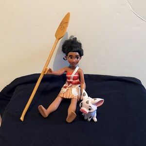 Moana Doll with Paddle and Pig Companion